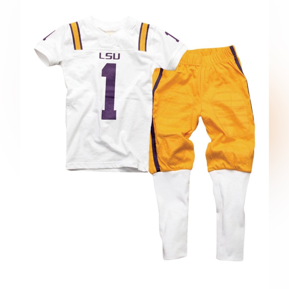 Organic cotton Wes & Willy LSU Tigers size 5 Youth Football Pajama Set